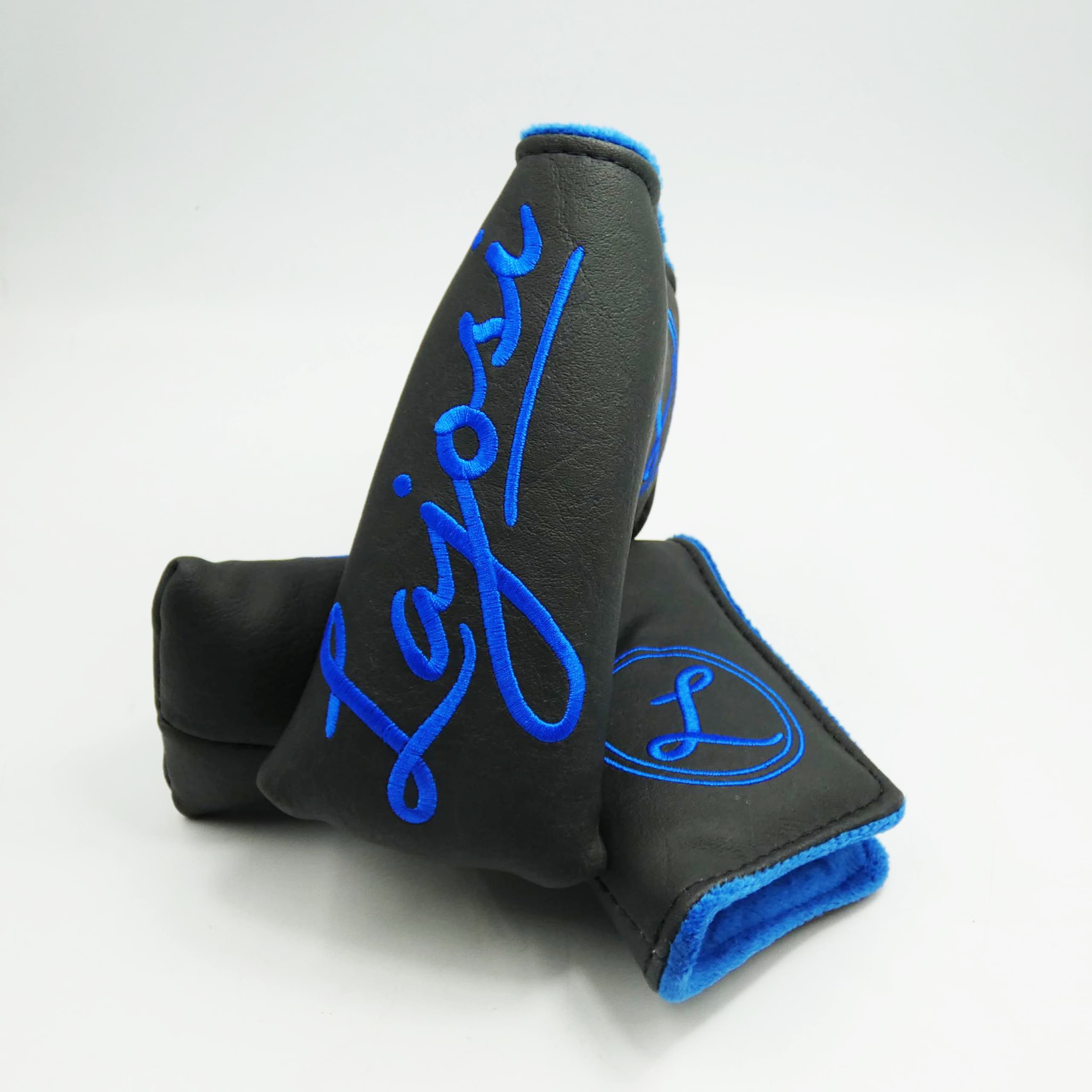 Premium Signature Headcover - Black with Blue Script