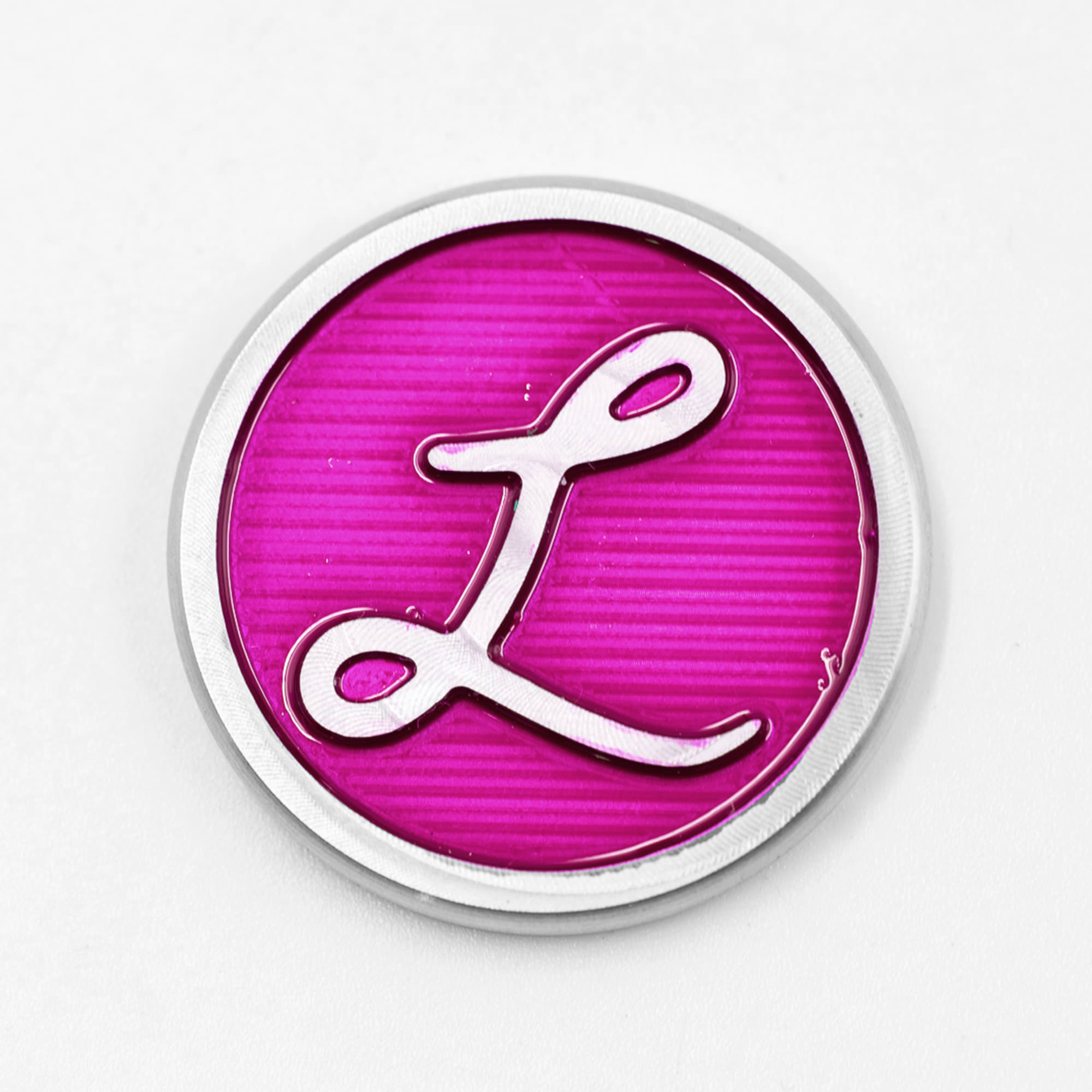Signature Ball Marker - Stainless Steel w/ Gloss Purple Paint