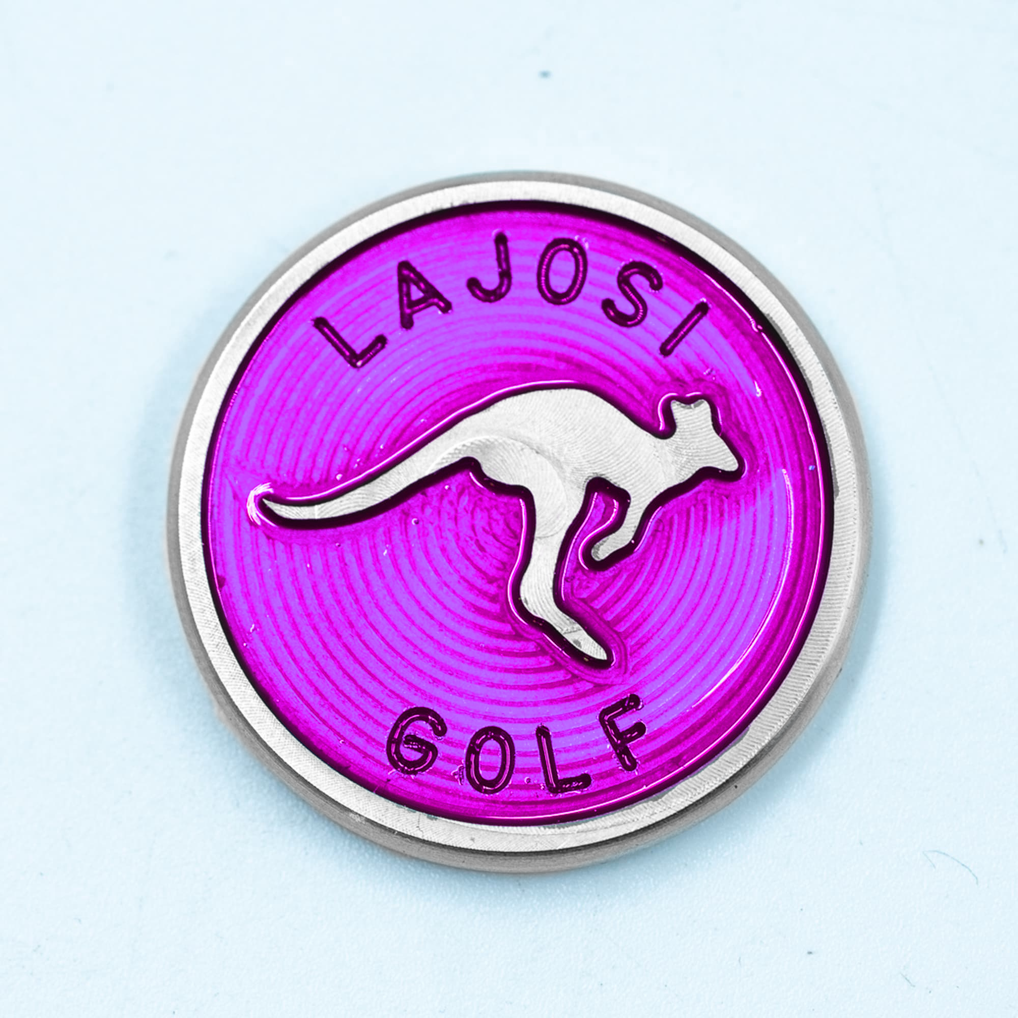 Roo Coin Ball Marker - Stainless Steel w/ Gloss Purple Paint